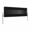 Bern 300 x 1010mm Black Double Column Horizontal Traditional Radiator