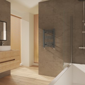Fjord - Curved Anthracite Heated Towel Rail - Choice of Size