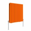 Norden 600 x 591mm Bright Orange Double Oval Column Horizontal Designer Radiator