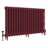 Classic  745 x 1212mm Farrow & Ball Eating Room Red Triple Column Cast Iron Radiator - 19 Sections