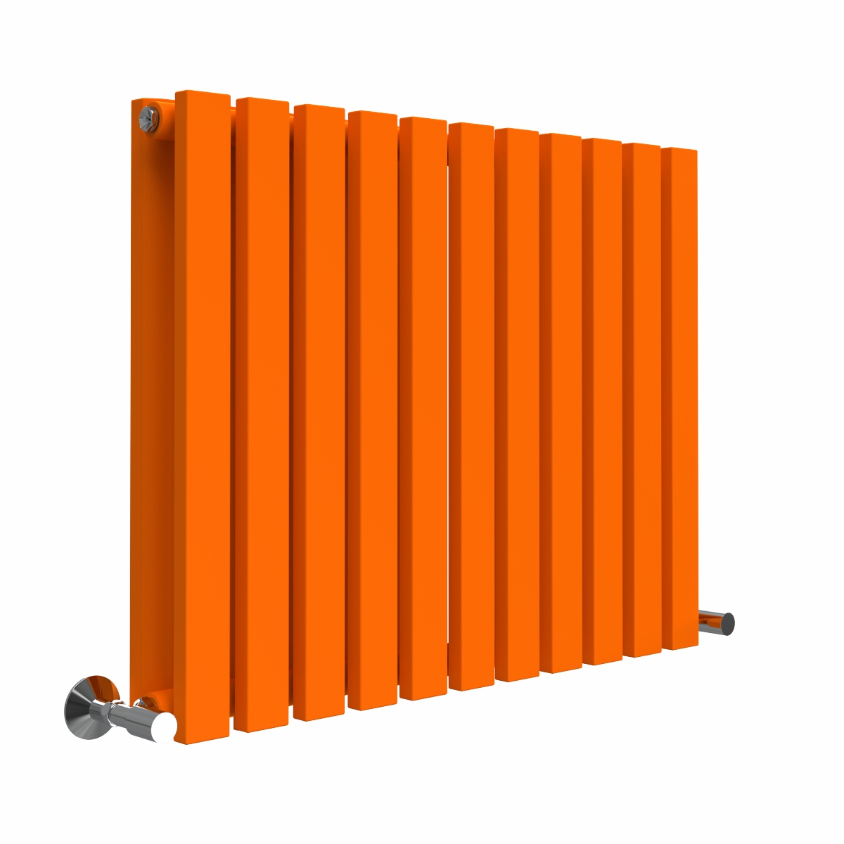 Lulea 600 x 760mm Bright Orange Double Flat Panel Horizontal Designer Radiator