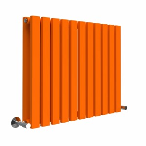 Lulea 600 x 760mm Bright Orange Double Flat Panel Horizontal Designer Radiator