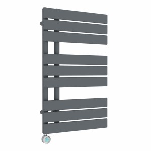 Kristiansund 824 x 500mm Anthracite Electric Thermostatic Touch Control Wifi Electric Heated Towel Rail