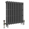 Classic  745 x 654mm  Farrow & Ball Railings Grey Triple Column Cast Iron Radiator - 10 Sections