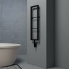 Carisa Vero 1200 x 300mm Matt Black Designer Stainless Steel Electric Towel Rail