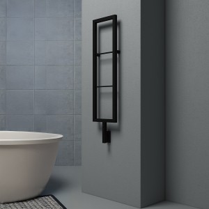 Carisa Vero 1200 x 300mm Matt Black Designer Stainless Steel Electric Towel Rail