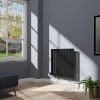 Karlstad 600 x 614mm Black Flat Panel Horizontal Wifi Electric Radiator - 600W
