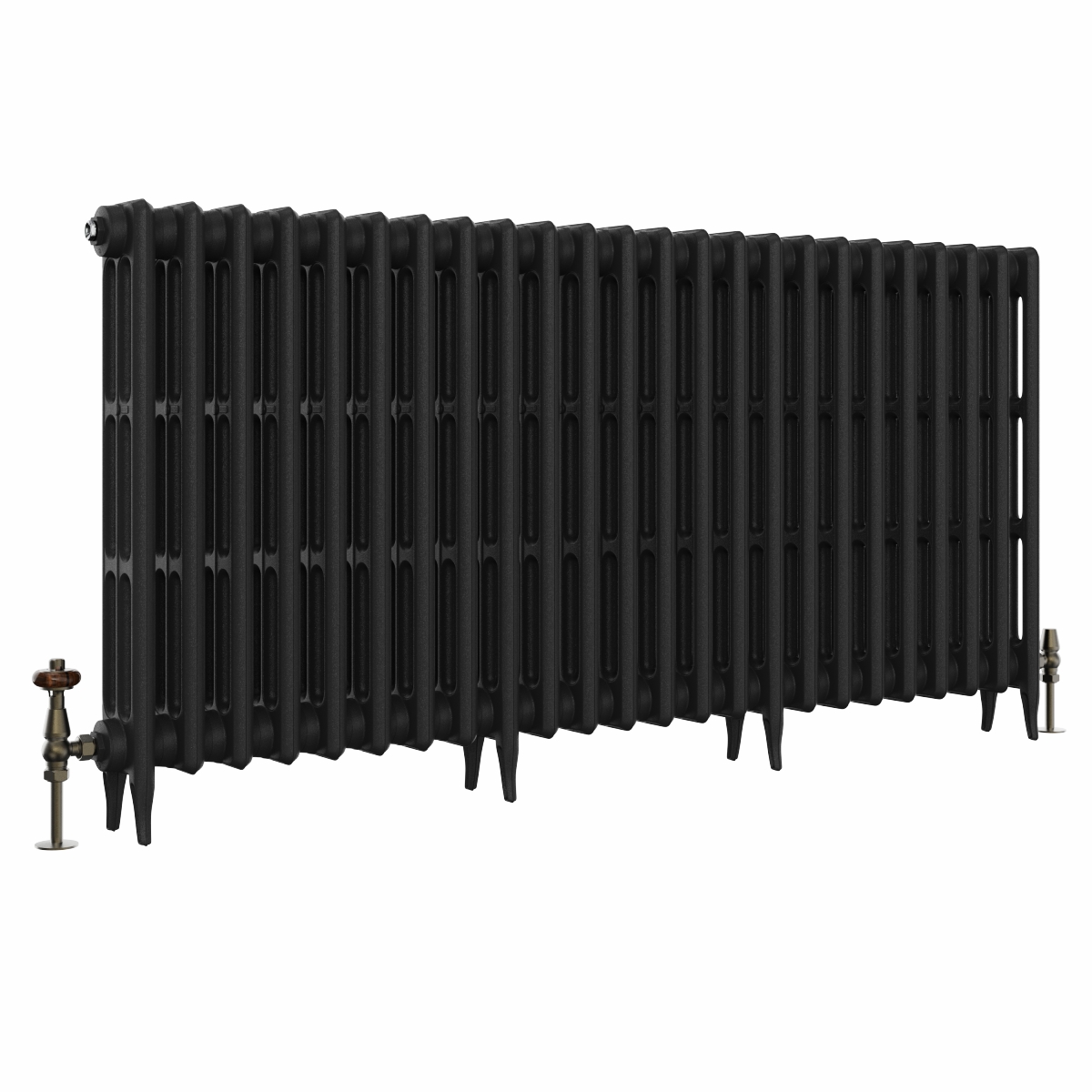Classic 745 x 1522mm Black Primered Finish Triple Column Cast Iron Radiator - 24 Sections