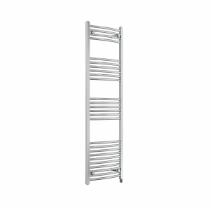 Fjord 1600 x 500mm Curved Chrome Prefilled Electric Heated Towel Rail