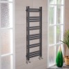 Boden 1200 x 500mm Straight Grey Square Ladder Heated Towel Rail