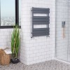 Juva 800 x 600mm Sand Grey Flat Panel Heated Towel Rail