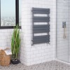 Juva 1000 x 600mm Sand Grey Flat Panel Heated Towel Rail