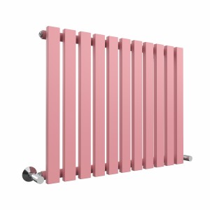 Lulea 600 x 760mm Rose Clair Pink Single Flat Panel Horizontal Designer Radiator