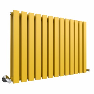 Lulea Zinc Yellow Flat Panel Horizontal Designer Radiator - Choice Of Sizes
