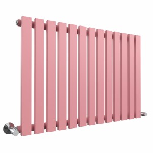Lulea 600 x 900mm Rose Clair Pink Single Flat Panel Horizontal Designer Radiator
