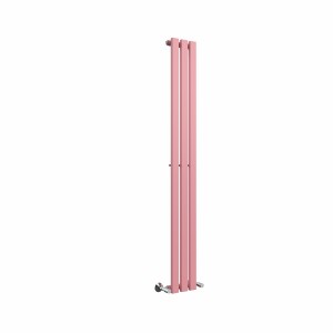 Lulea 1600 x 200mm Rose Clair Pink Single Flat Panel Vertical Designer Radiator