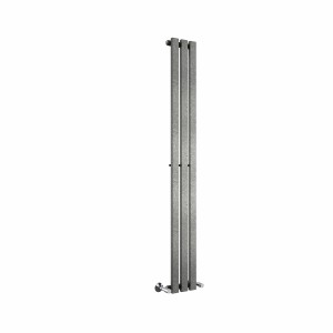 Lulea Black Silver Vertical Column Coloured Radiator - Choice of Size