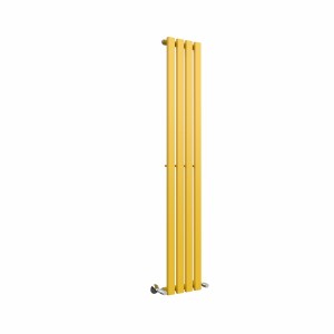 Lulea 1600 x 270mm Zinc Yellow Single Flat Panel Vertical Designer Radiator