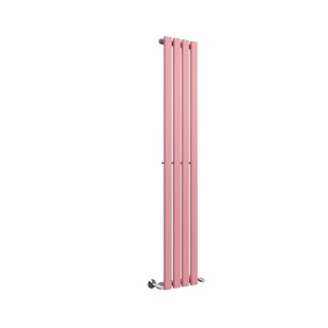 Lulea 1600 x 270mm Rose Clair Pink Single Flat Panel Vertical Designer Radiator