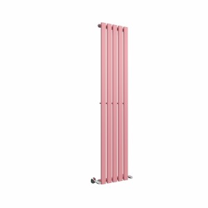 Lulea 1600 x 340mm Rose Clair Pink Single Flat Panel Vertical Designer Radiator