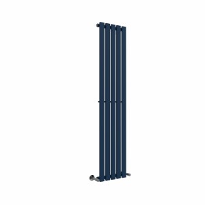 Lulea - Sapphire Blue Single Flat Panel Vertical Designer Radiator - Choice of Size