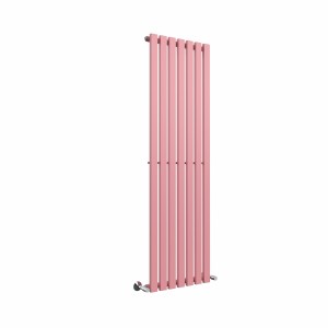 Lulea 1600 x 480mm Rose Clair Pink Single Flat Panel Vertical Designer Radiator