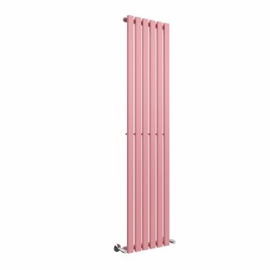 Lulea 1800 x 410mm Rose Clair Pink Single Flat Panel Vertical Designer Radiator