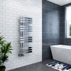 Koli 1200 x 450mm Chrome Flat Designer Heated Bathroom Toilet Towel Rail Radiator 