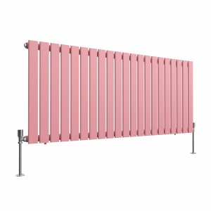 Karlstad 600 x 1430mm Rose Clair Pink Single Flat Panel Horizontal Designer Radiator