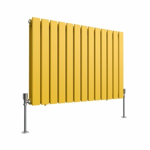 Karlstad Zinc Yellow Flat Panel Horizontal Designer Radiator - Choice Of Sizes
