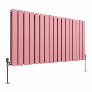 Karlstad 600 x 1158mm Rose Clair Pink Double Flat Panel Horizontal Designer Radiator