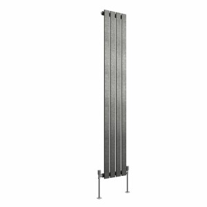 Karlstad Black Silver Vertical Column Coloured Radiator - Choice of Size