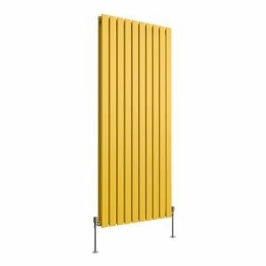 Karlstad Zinc Yellow Flat Panel Vertical Designer Radiator - Choice Of Sizes