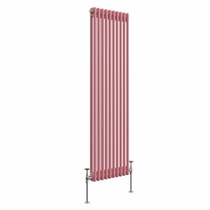 Bern 1500 x 470mm Traditional Rose Clair Pink Double Vertical Column Radiator
