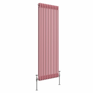 Bern 1500 x 560mm Traditional Rose Clair Pink Double Vertical Column Radiator