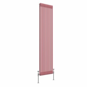 Bern 1800 x 470mm Traditional Rose Clair Pink Double Vertical Column Radiator