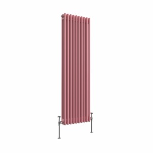 Bern 1500 x 470mm Traditional Rose Clair Pink Triple Vertical Column Radiator