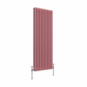 Bern 1500 x 560mm Traditional Rose Clair Pink Triple Vertical Column Radiator