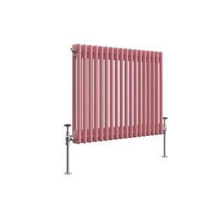 Bern 600 x 830mm Traditional Rose Clair Pink Double Horizontal Column Radiator