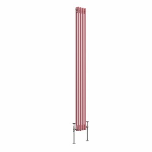 Bern 1800 x 200mm Traditional Rose Clair Pink Double Vertical Column Radiator