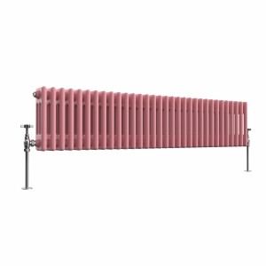 Bern 300 x 1460mm Traditional Rose Clair Pink Triple Horizontal Column Radiator