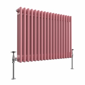 Bern 600 x 830mm Traditional Rose Clair Pink Triple Horizontal Column Radiator