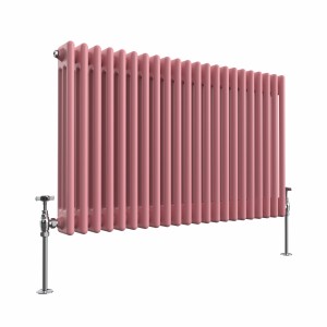 Bern 600 x 1010mm Traditional Rose Clair Pink Triple Horizontal Column Radiator