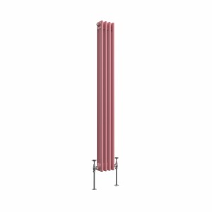 Bern 1500 x 200mm Traditional Rose Clair Pink Triple Vertical Column Radiator