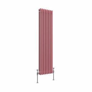 Bern 1500 x 380mm Traditional Rose Clair Pink Triple Vertical Column Radiator