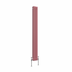 Bern 1800 x 200mm Traditional Rose Clair Pink Triple Vertical Column Radiator