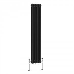 Bern 1500 x 290mm Black Double Vertical Column Radiator