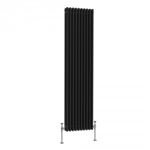 Bern 1800x470mm Black Triple Vertical Column Radiator