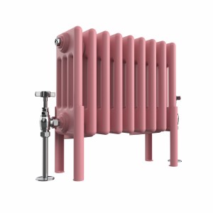 Bern 300 x 425mm Traditional Rose Clair Pink Horizontal Four Column Radiator