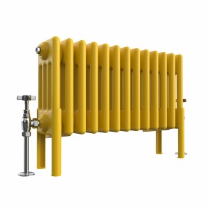 Bern 300 x 605mm Traditional Zinc Yellow Horizontal Four Column Radiator